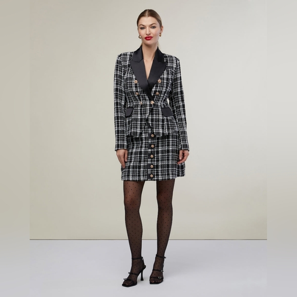 RACHEL PARCELL $178 DOUBLE BREASTED SATIM LAPEL BLAZER - Picture 2 of 6